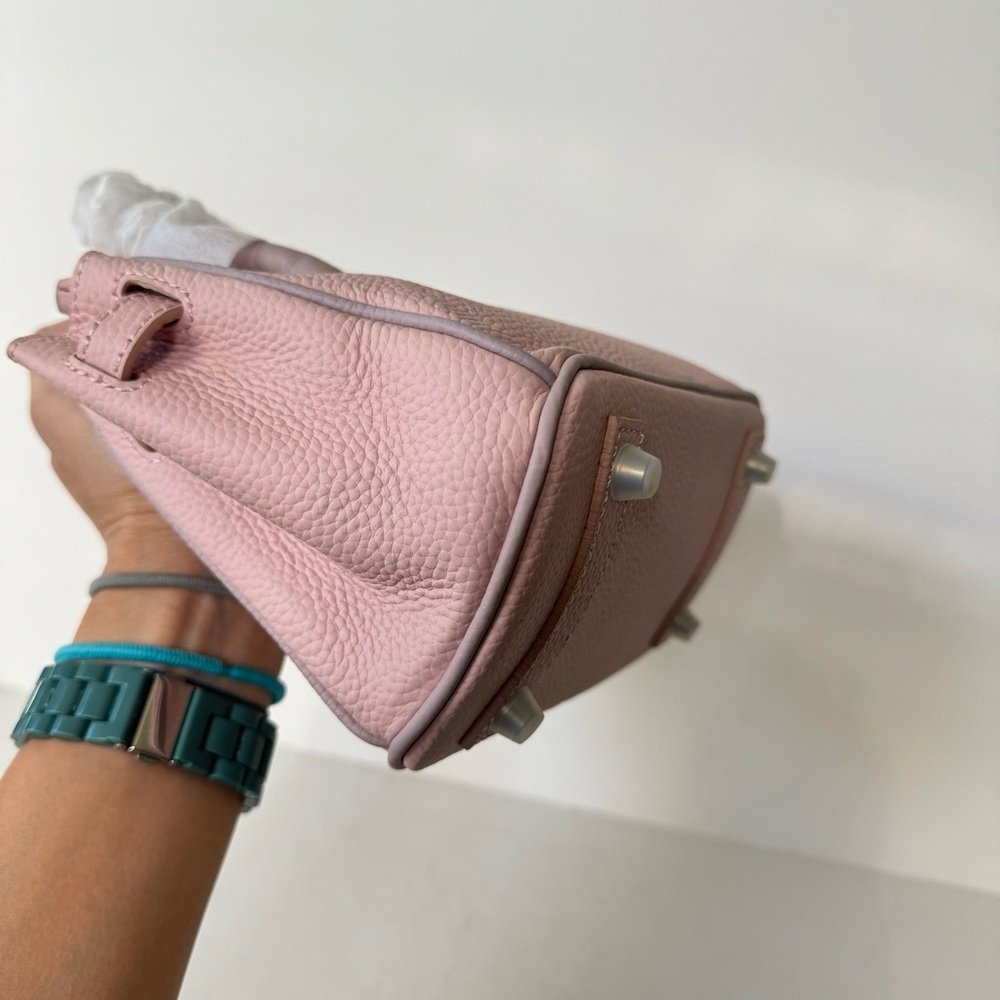 *FLAW Pink Lavender Colorblock 20 Lock Key Doctor's Bag Satchel Crossbody T14 - Picture 7 of 13